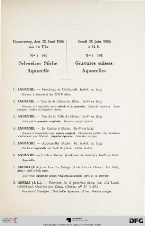 Schweizer Stiche (Nr. 1-109)