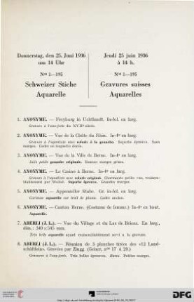 Schweizer Stiche (Nr. 1-109)