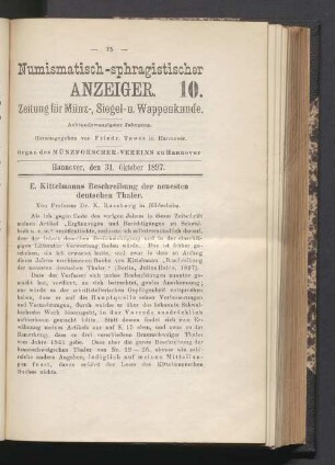 10. 31. Oktober 1897