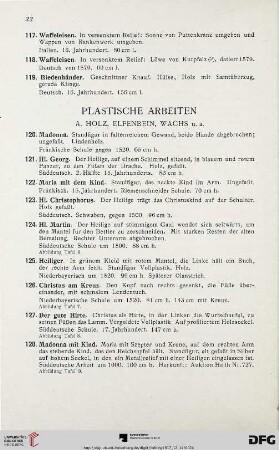 Plastische Arbeiten (Nr. 120-172)