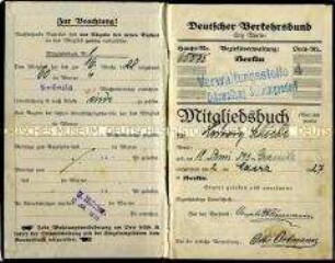 Mitgliedsbuch des Deutschen Verkehrsbundes