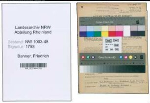 Entnazifizierung Friedrich Banner , geb. 18.07.1905 (Studienrat)