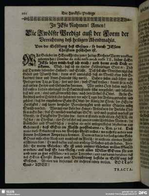Die Zwölfte Predigt auß der Form der Verrichtung deß heiligen Abendmahls