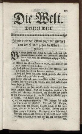 Drittes Blat.