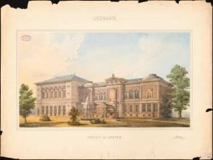 Logengebäude Royal York, Berlin: Perspektivische Ansicht der Gartenseite