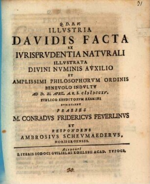Illustria Davidis facta ex iurisprudentia naturali illustrata