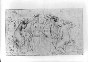 Frauen bei der Toilette mit Amoretten