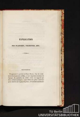Explication des Planches, Vignettes, Etc.