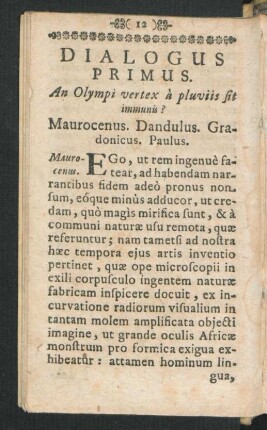 Dialogus Primus.