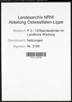 Heiratsregister Standesamt Natzungen