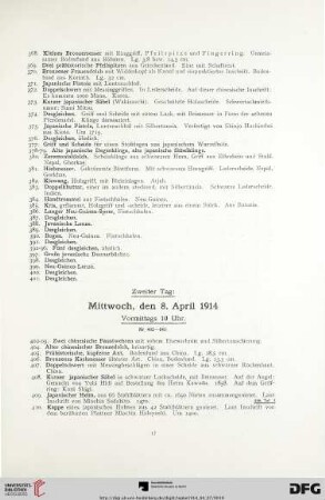 Zweiter Tag: Mittwoch, den 8. April 1914 (Nr. 402-653)