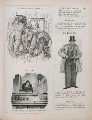 "Der Tiger im Harem-Palankin, oder: Unerwartete Wendung" "Praktisch" "Im Spiel-Club"