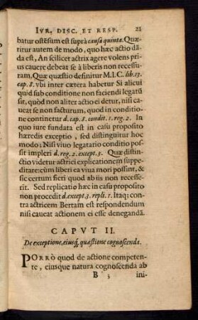 Caput II. De exceptione, eiusq[ue] quaestione cognoscenda.