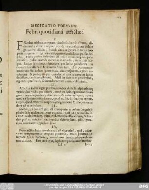 Mecicatio Foeminae Febri quotidiana afflictae: