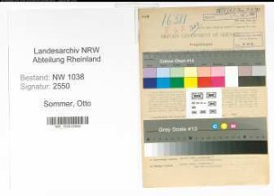 Entnazifizierung Otto Sommer , geb. 05.11.1921 (Schlosser)