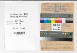 Entnazifizierung Josef Ohren , geb. 11.07.1899 (Postbeamter)