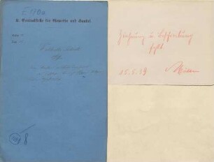 Patent des Hofschlossers Friedrich Hoppe in Stuttgart auf ein Sicherheitsschloss