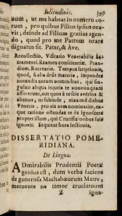 397-416, Dissertatio Pomeridiana