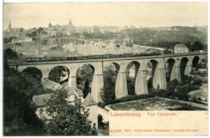 Luxemburg. Vue Generale mit Eisenbahn
