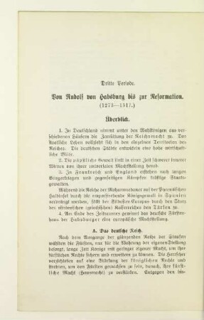 Dritte Periode. Von Rudolf von Habsburg bis zur Reformation. (1273 - 1517.)