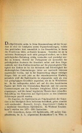 Zur Aetiologie und Therapie der Epididymitis : Inaug.-Diss.