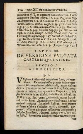 Capvt XII. De Versione Vvlgata Caeterisqve Latinis