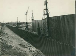 Schleuse Hünxe im Lippe-Seitenkanal, Deutschland, 1927