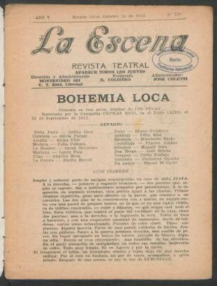 Bohemia loca : comedia en tres actos