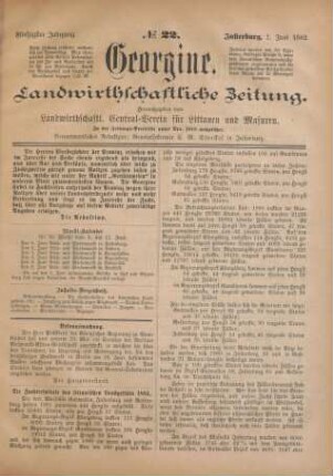 Fünfzigster Jahrgang. No. 22. Insterburg, 1. Juni 1882.