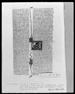 Bibel — Initiale U(trum), Folio 167recto