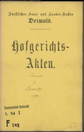 Freund, Witwe zu Lüdenhausen gegen Amtschreiber Schwartze - Schuldforderung