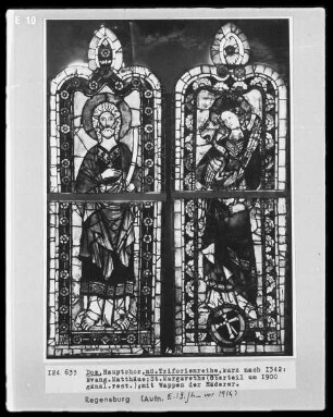 Fenster Triforium N II, Felder: Der Evangelist Matthäus und Sankt Margaretha
