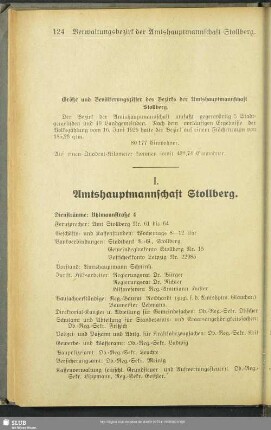 I. Behördenverzeichnis : I. Amtshauptmannschaft Stollberg