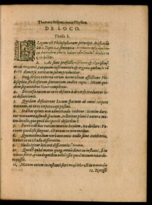 Themata Disputationis Physicae, De Loco.