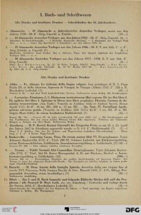 I. Buch- und Schriftwesen (Nr. 1-387)