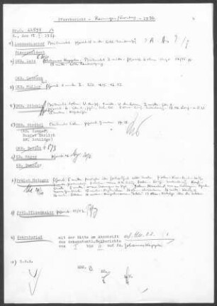Renningen: Visitationsbericht mit Pfarrbericht 1956