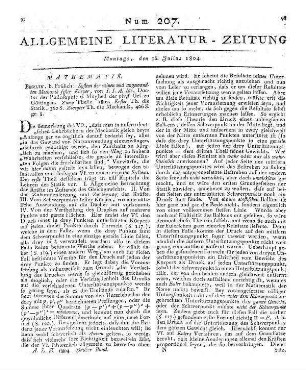 Ide, J. J. A.: System der reinen und angewandten Mechanik fester Koerper. T. 1-2. Berlin: Fröhlich 1802