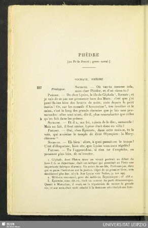 Phèdre [ou De la Beautè ; genre moral]