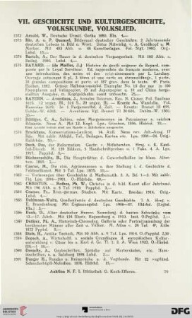 VII. Geschichte und Kulturgeschichte. Volkskunde, Volkslied (Nr. 1572-1812)