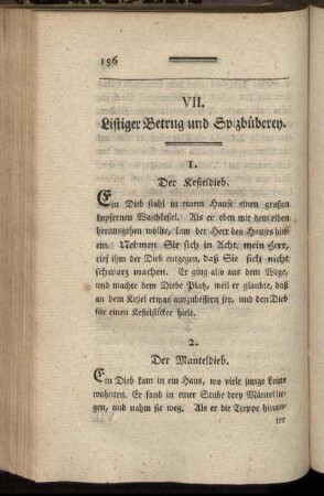 VII. Listiger Betrug und Spitzbüberey.