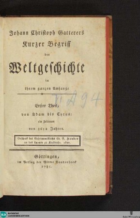 1: Von Adam bis Cyrus, ein Zeitraum von 3652 Jahren