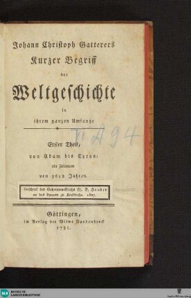 1: Von Adam bis Cyrus, ein Zeitraum von 3652 Jahren