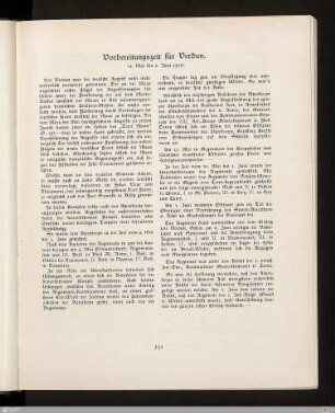 Vorbereitungszeit für Verdun