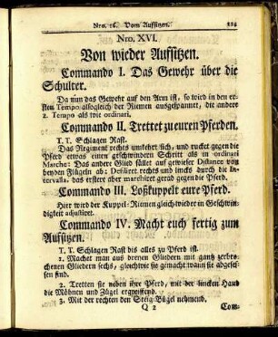 Nro. XVI. Von wieder Aufsitzen.