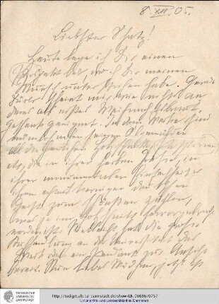 Brief vom 08.12.1905