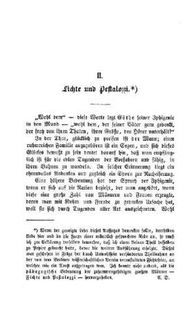 Fichte und Pestalozzi