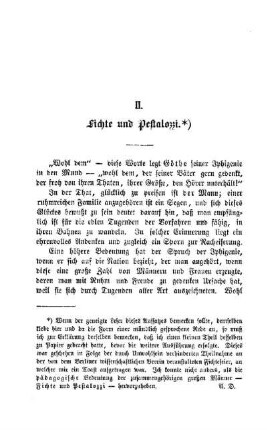 Fichte und Pestalozzi