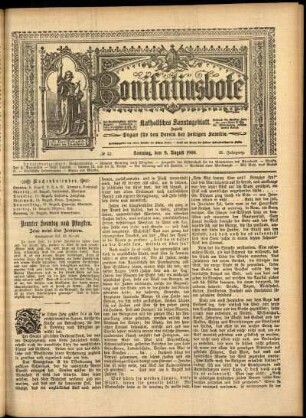 Erste Ausgabe vom Sonntag, den 09. August 1908.
