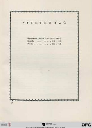 Vierter Tag (Nr. 491-645)