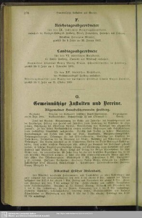 F. Reichstagsabgeordneter, Landtagsabgeordnete